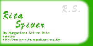 rita sziver business card